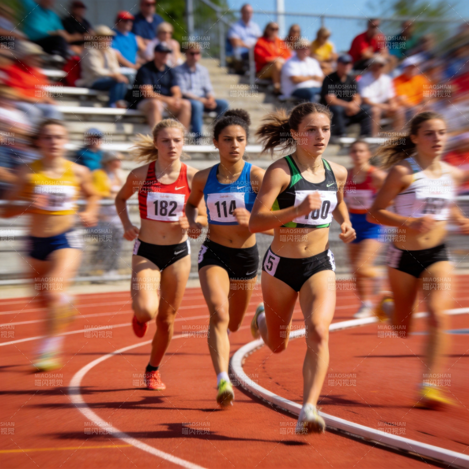 女子短跑激烈角逐图片
