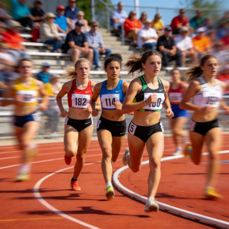 女子短跑激烈角逐图片
