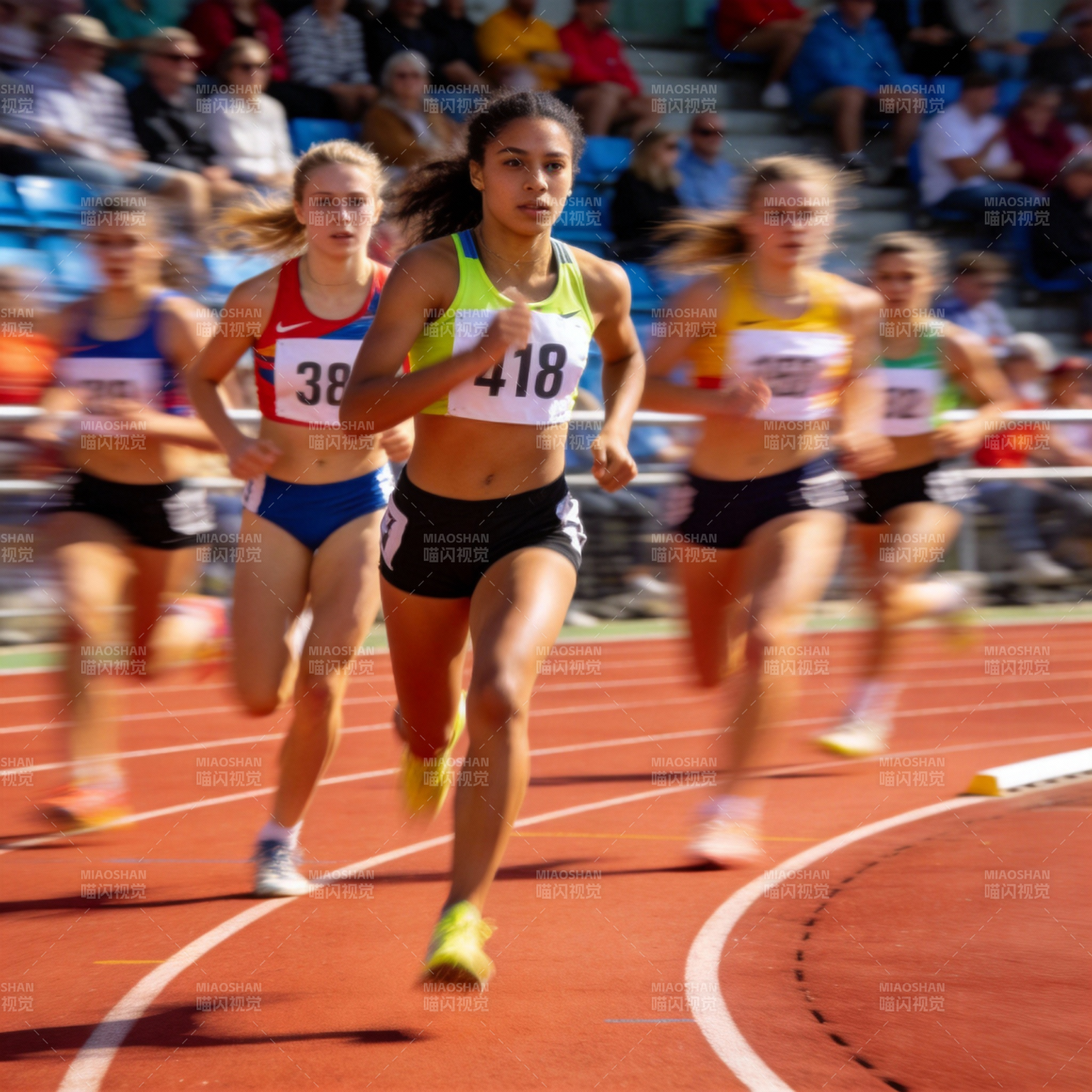 田径赛冲刺瞬间图片