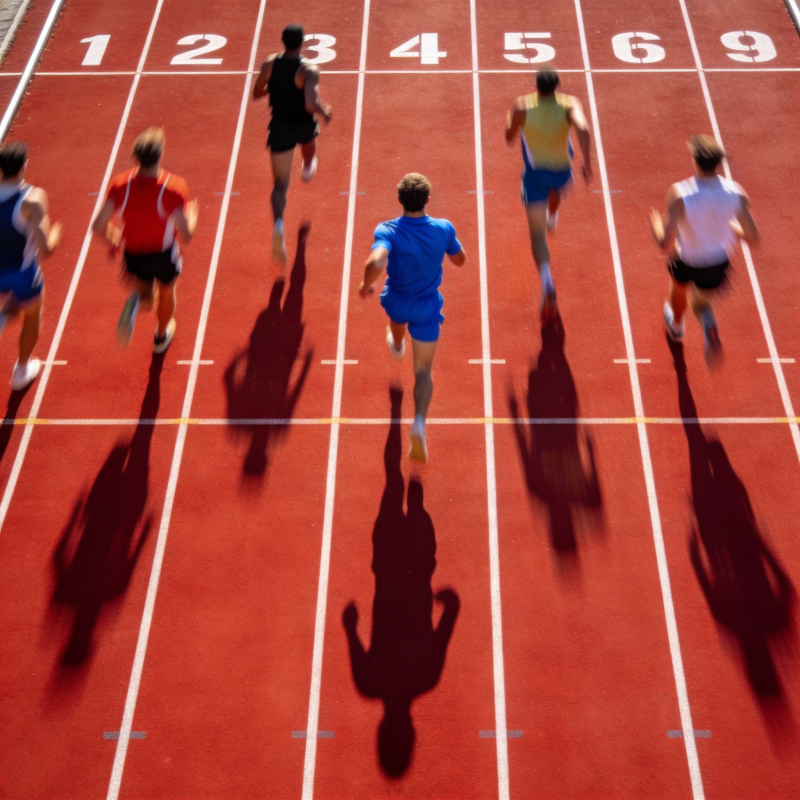 赛道上的奔跑者图片
