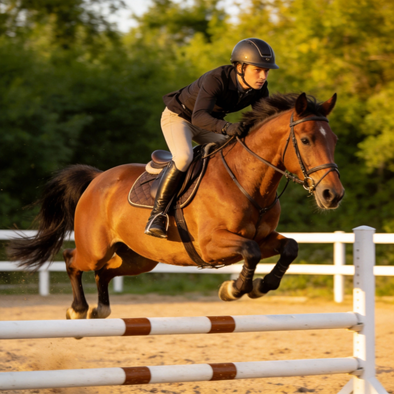 骑手跃马过障图片