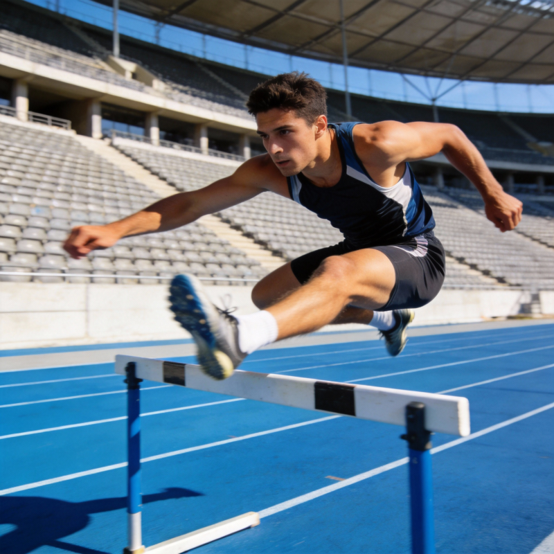 跨栏飞越瞬间图片