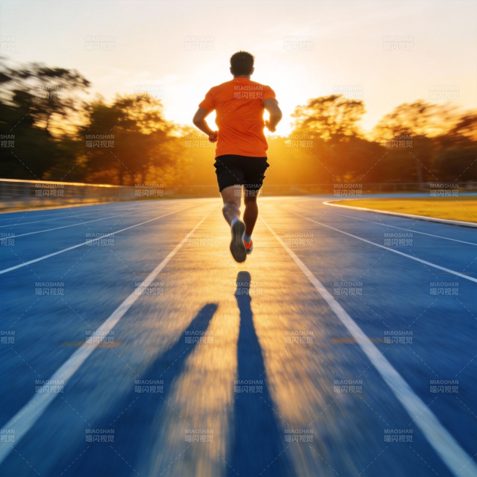 晨跑追光图片