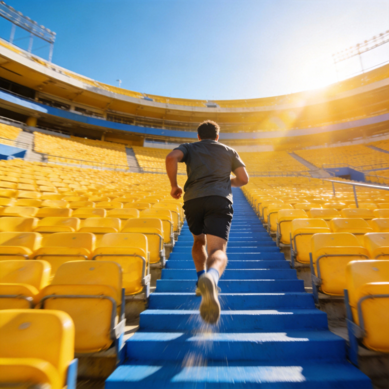 奔跑在阳光下的阶梯图片