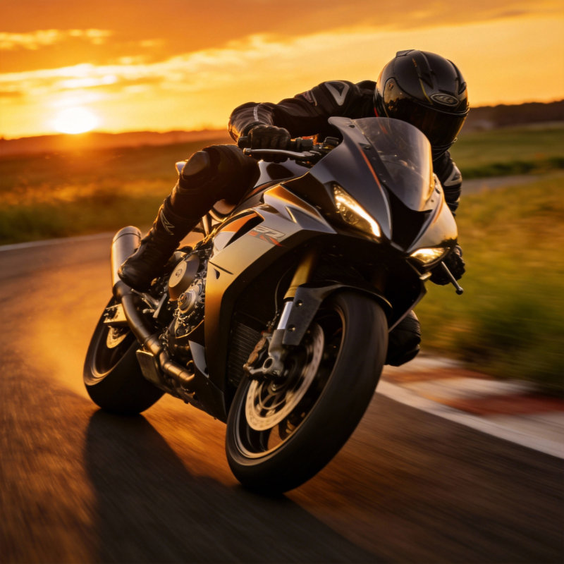夕阳疾驰 摩托飞驰图片