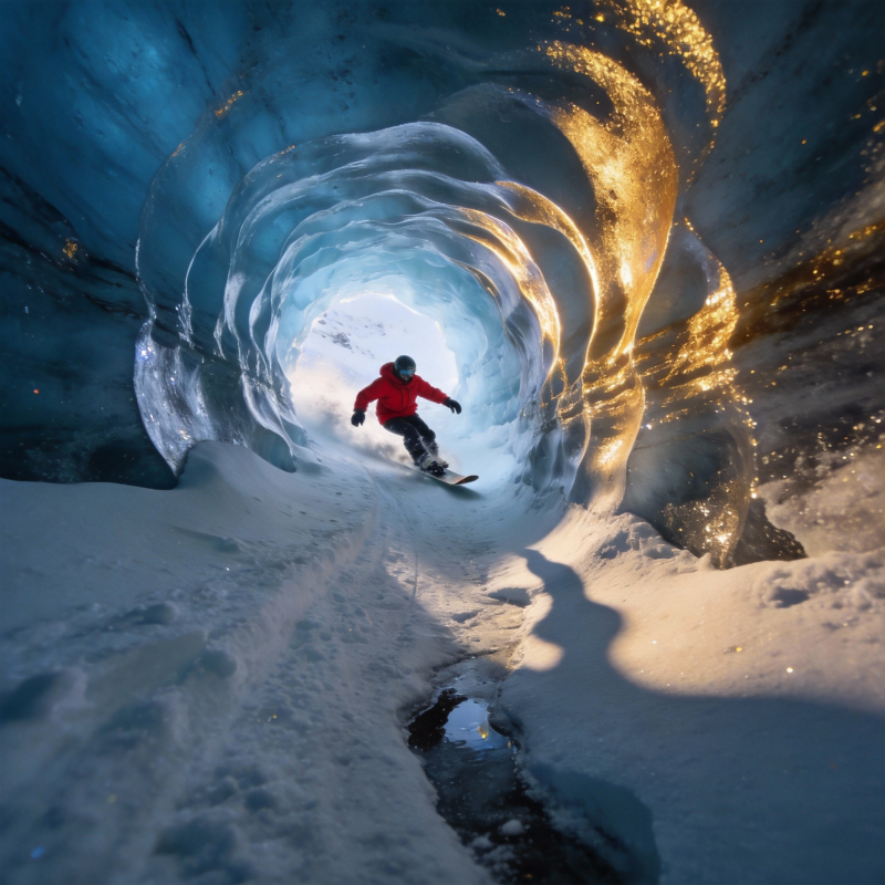 冰洞滑雪奇景图片