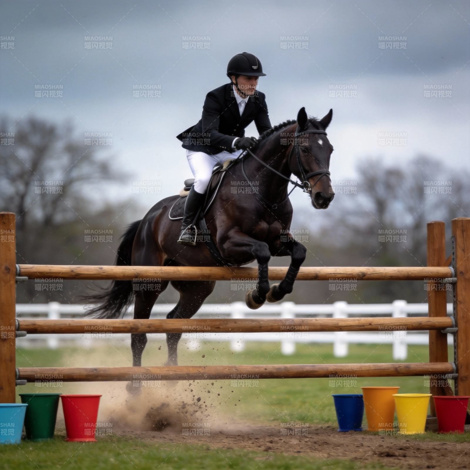 骑手跃马过障碍图片