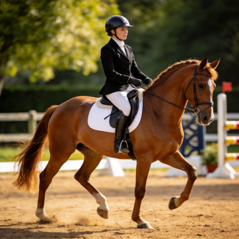 优雅骑手与骏马图片