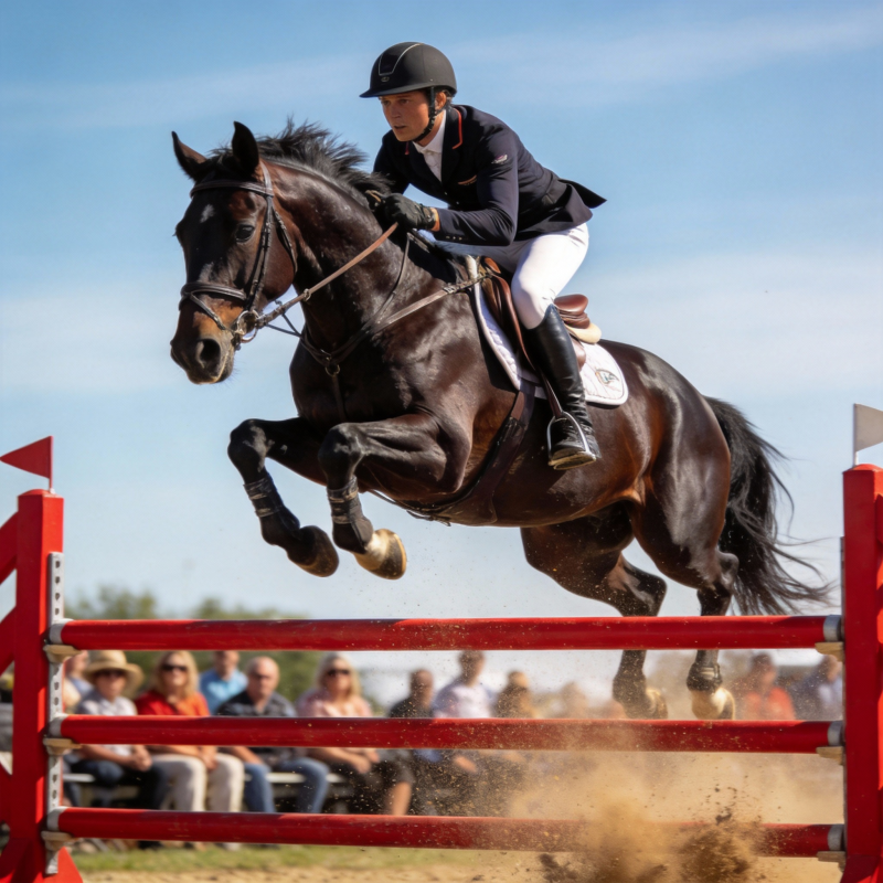 飞跃障碍的骑手图片