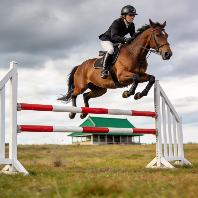 飞跃障碍的骑手图片