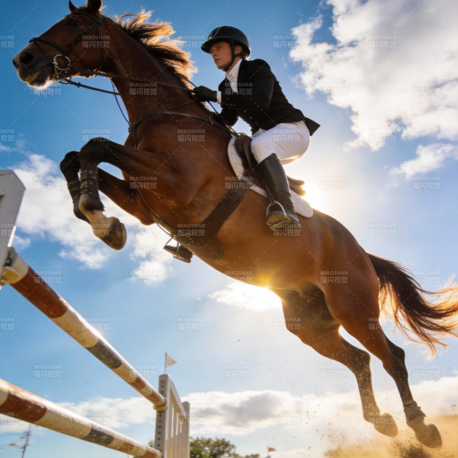 骏马腾跃 骑手英姿图片