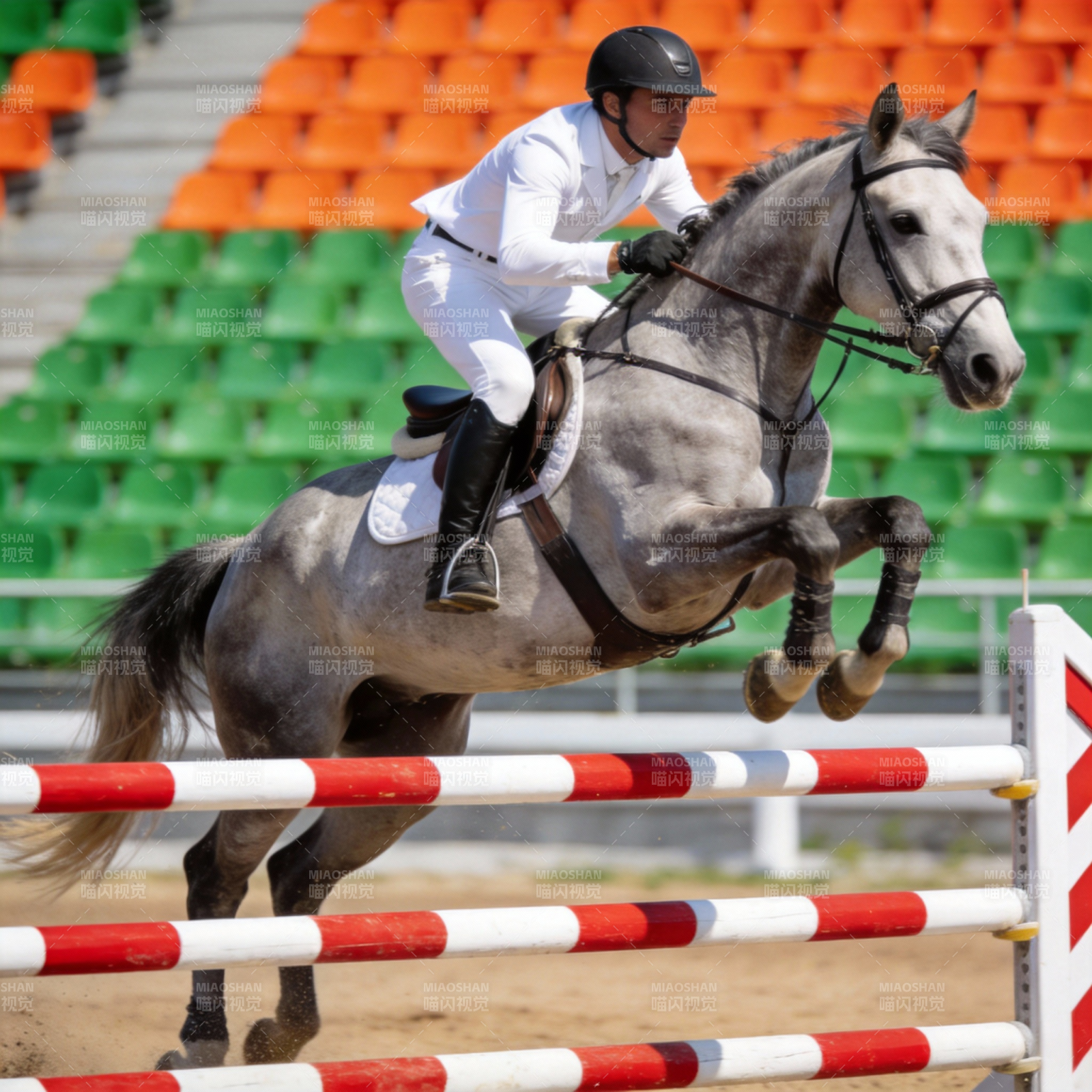 马术飞跃瞬间图片