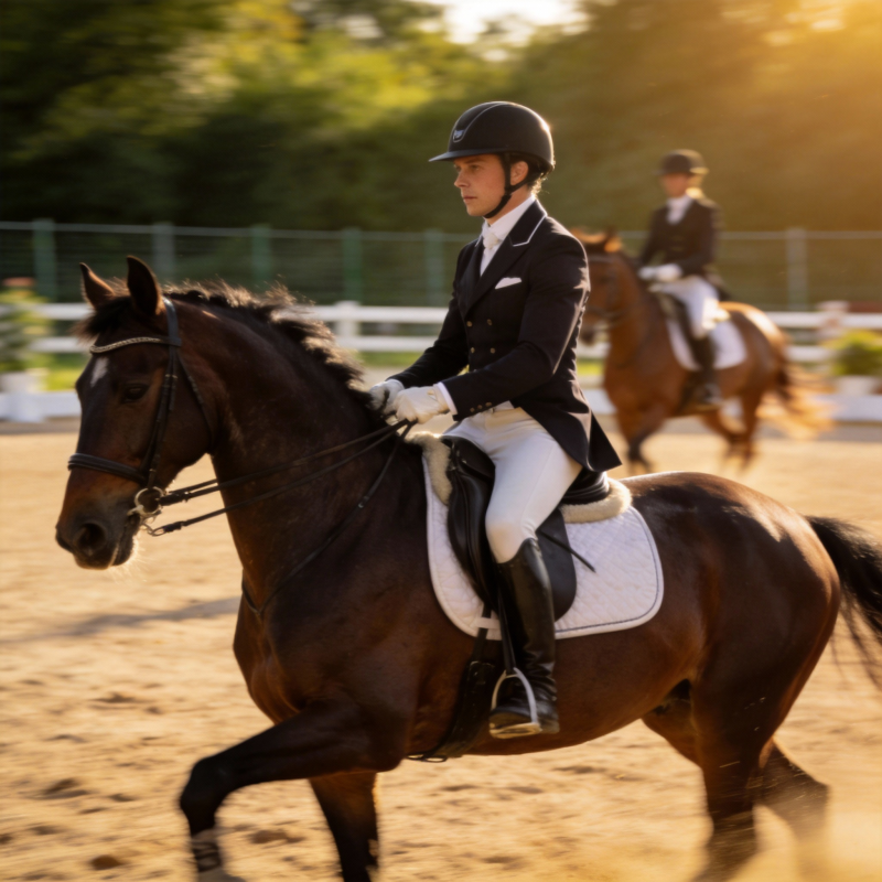优雅骑手驰骋赛场图片