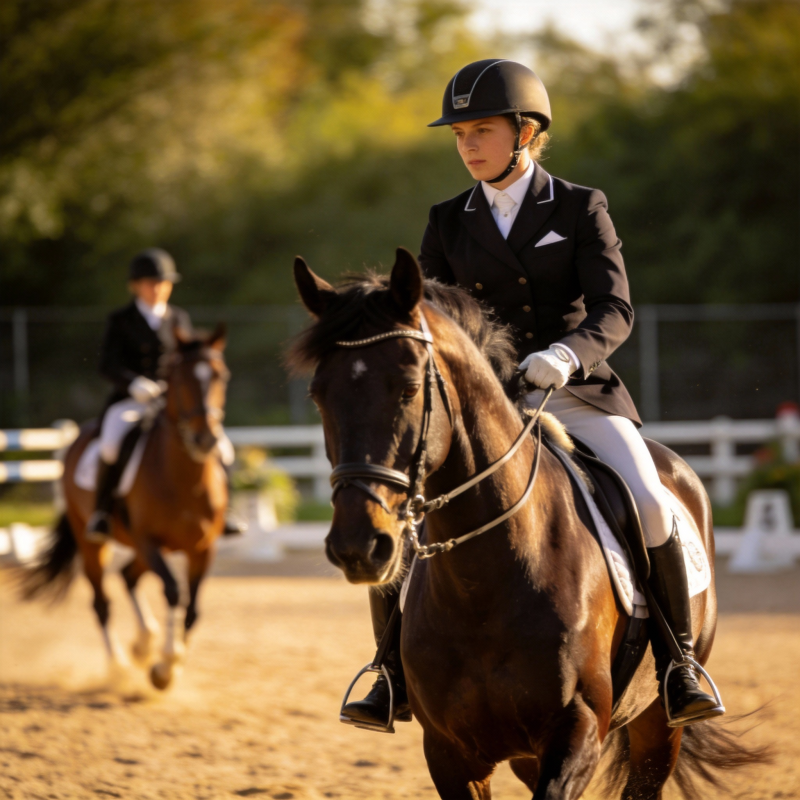 优雅骑手驰骋赛场图片