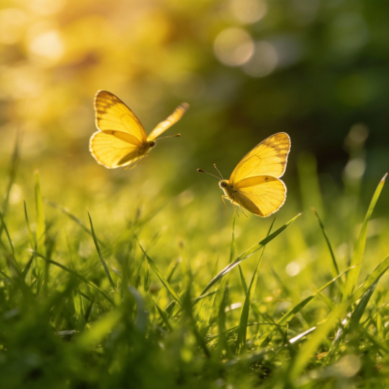 黄蝶舞草间图片