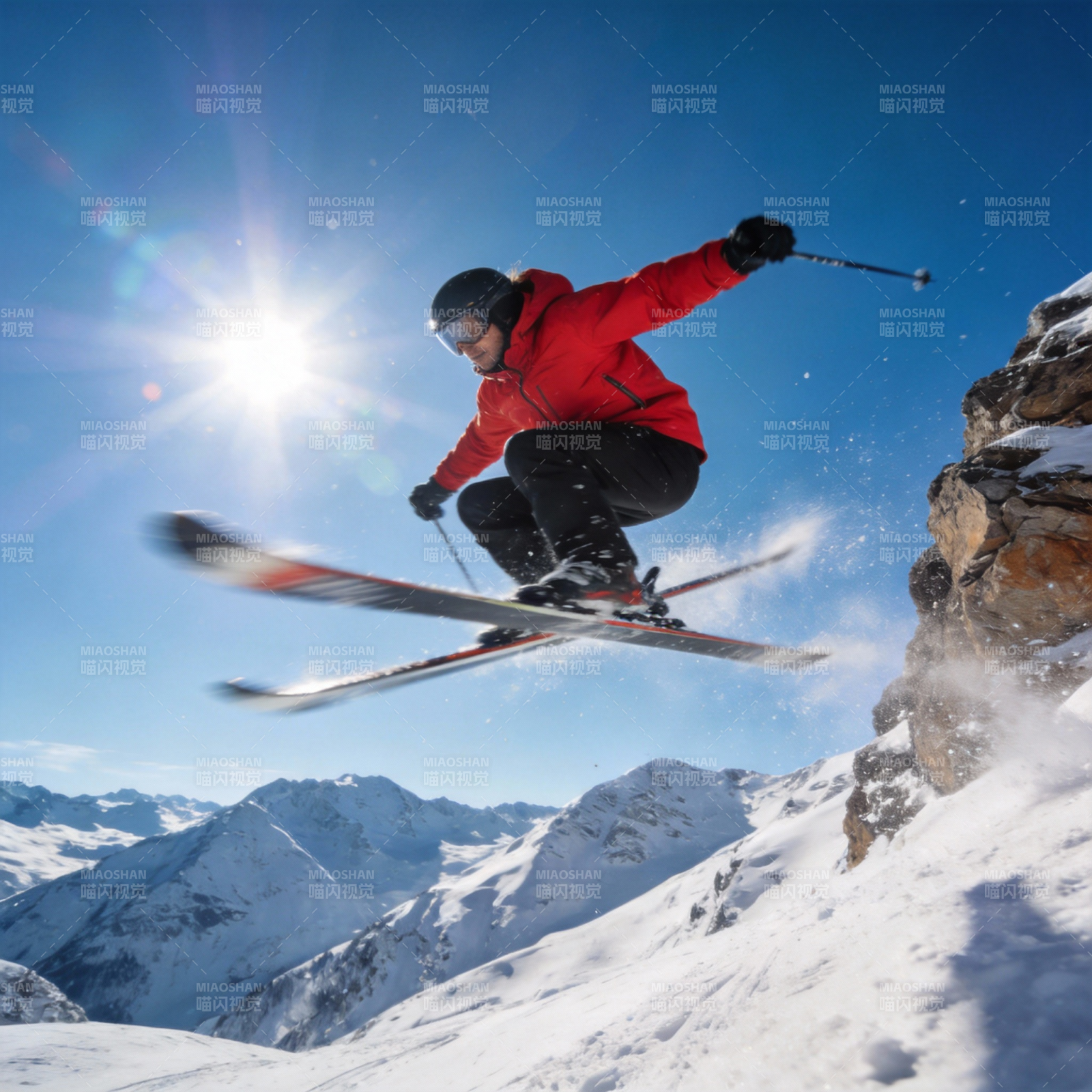 雪峰飞跃 尽享滑雪激情图片