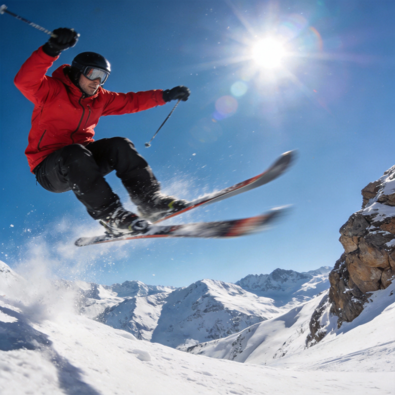滑雪跃动瞬间图片