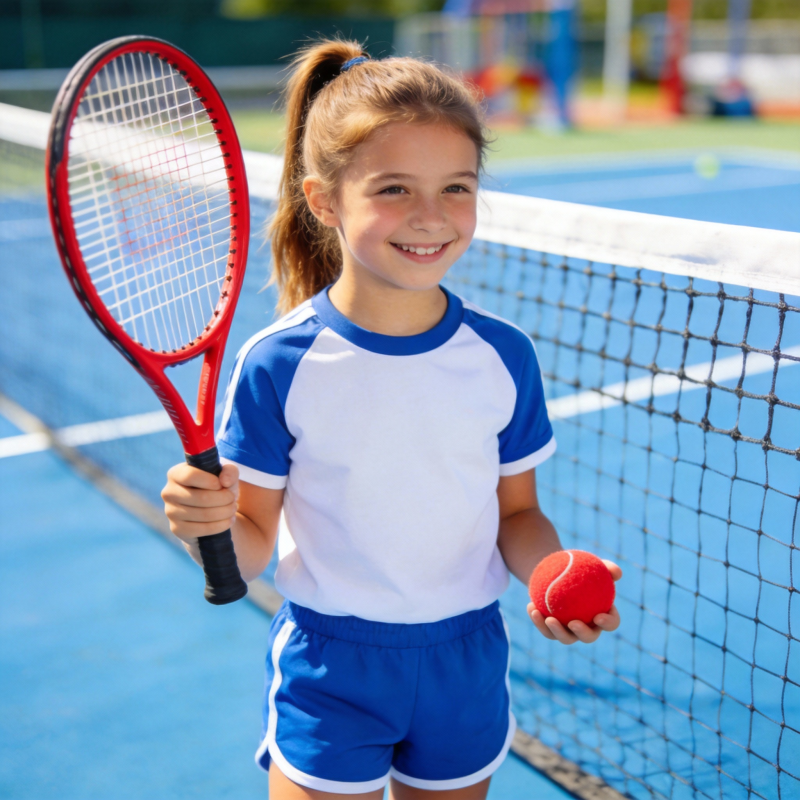 小女孩打网球图片