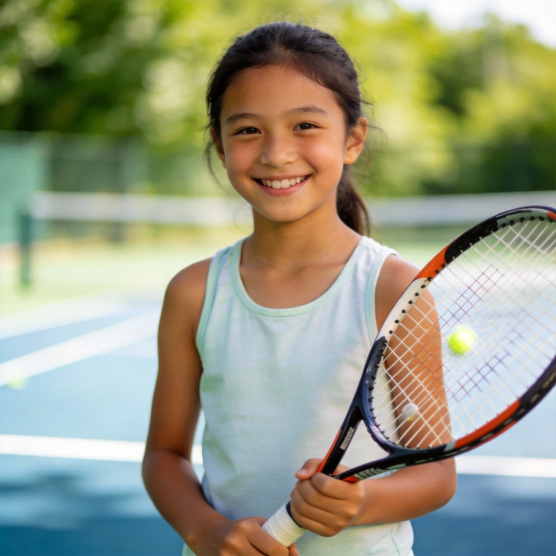 小女孩打网球图片