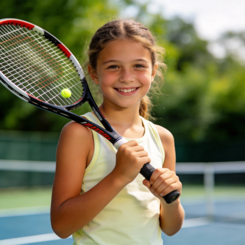 小女孩打网球图片