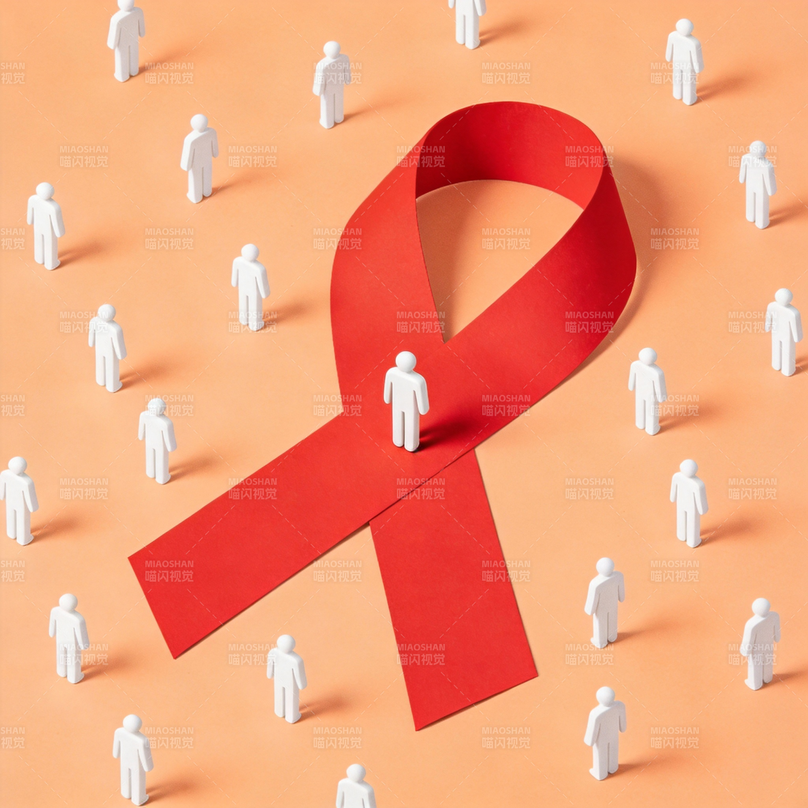 红丝带 共抗艾图片