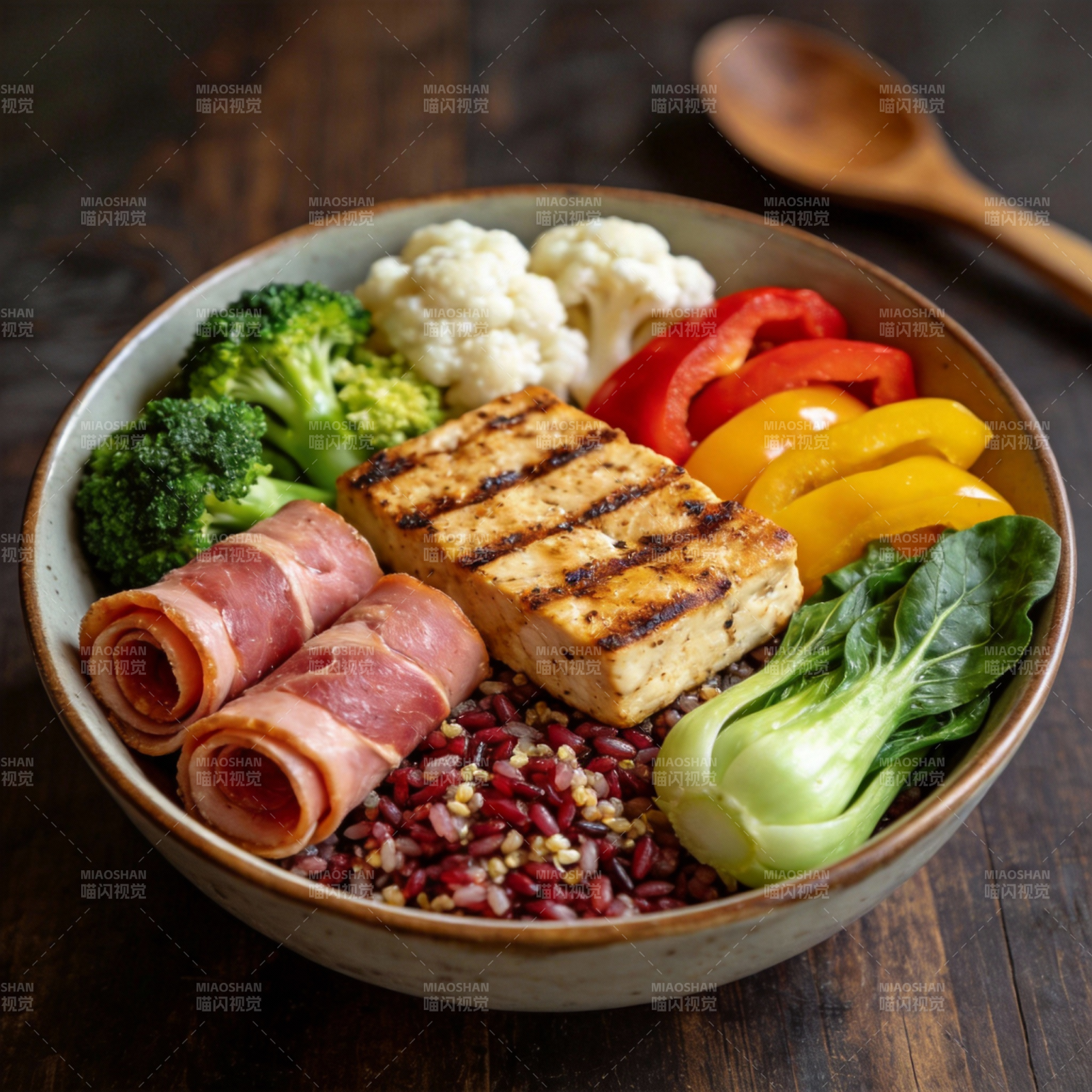 美味烤鸡饭碗图片