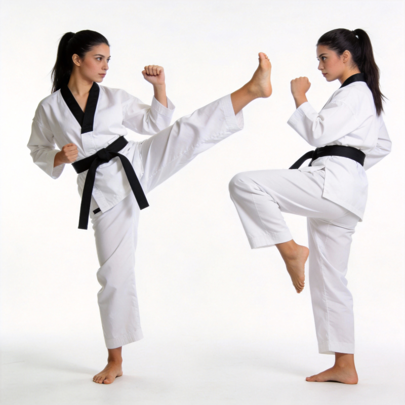 双人跆拳道对决图片