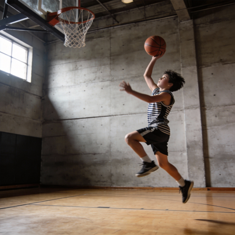 少年扣篮瞬间图片