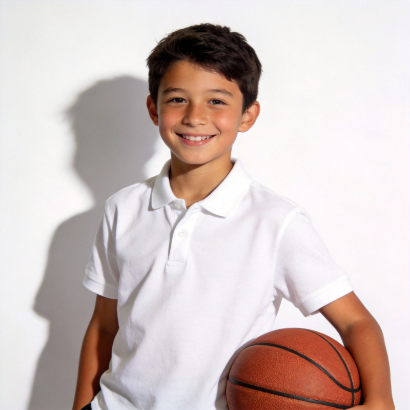 少年持篮球微笑图片