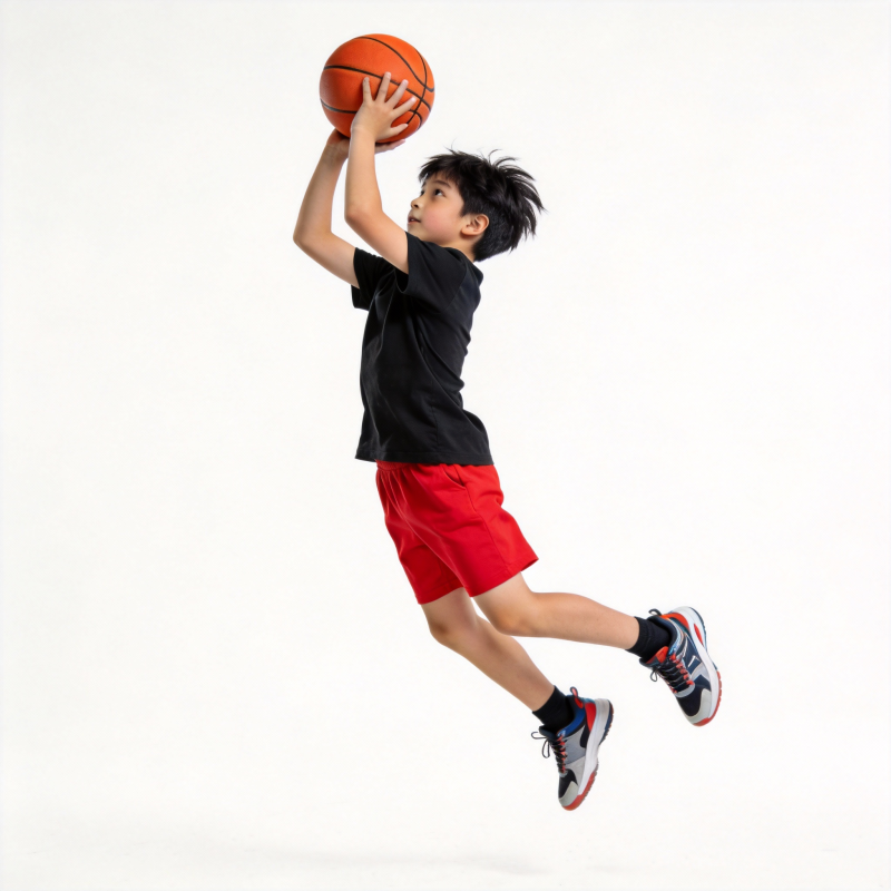 少年跃起投篮图片
