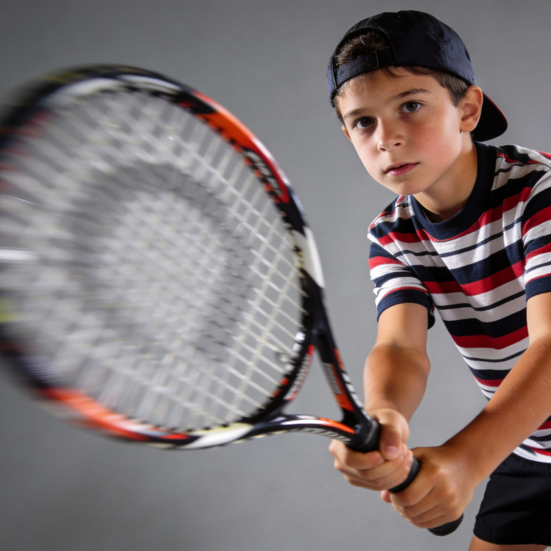 少年挥拍击球瞬间图片