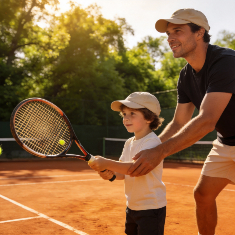 父教子打网球图片