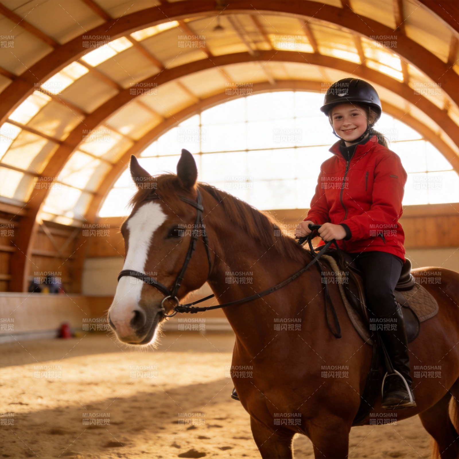 骑马少女笑颜图片