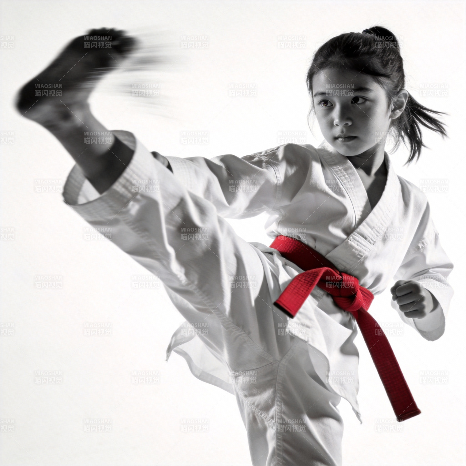 少女空手道踢腿图片