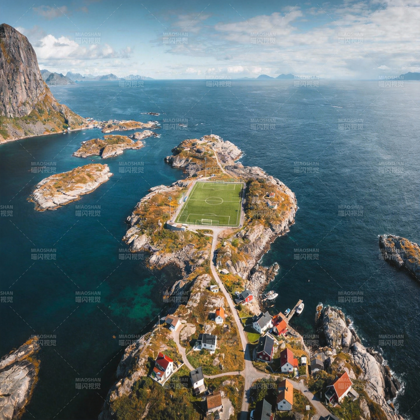 海岛足球场奇景图片