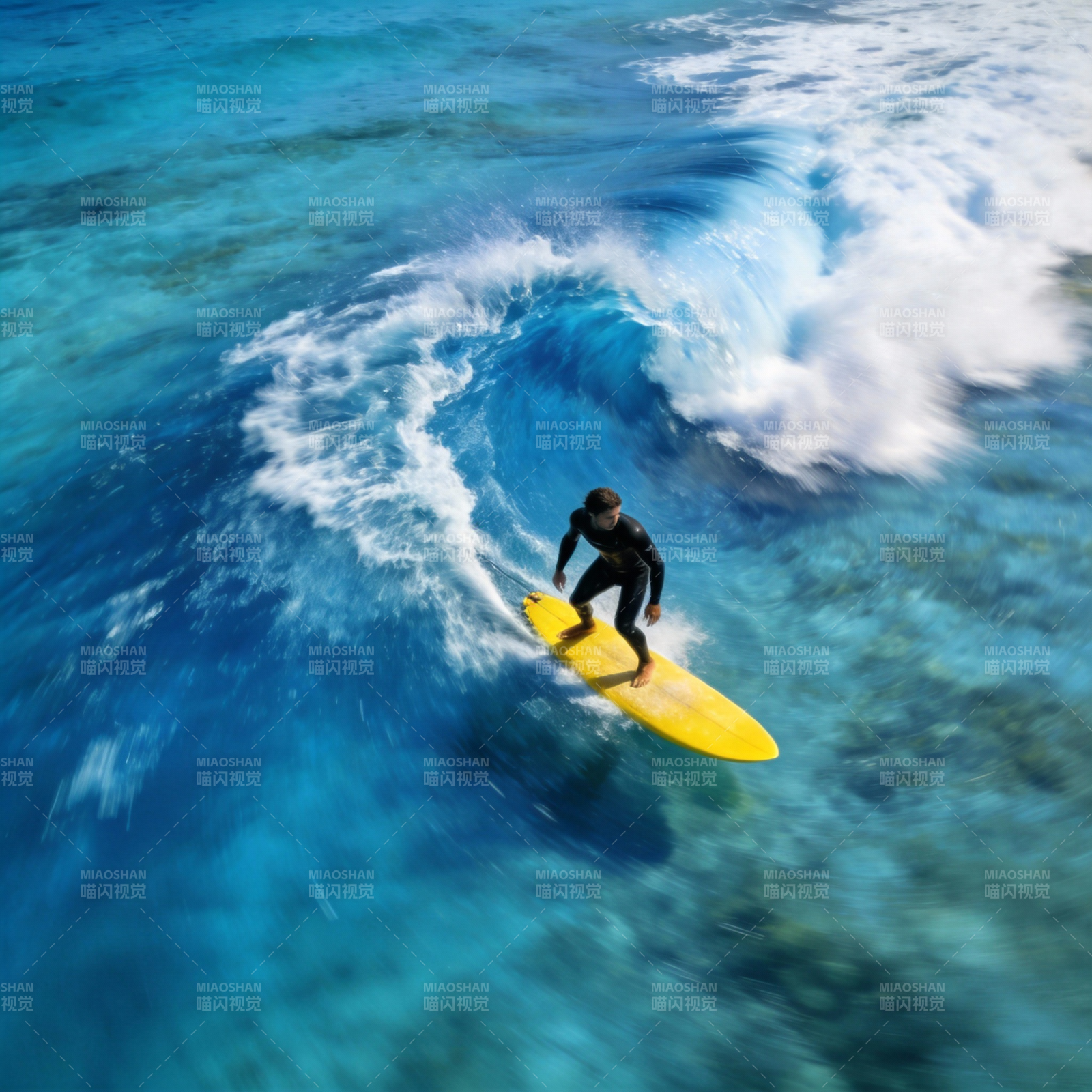 冲浪者驾驭碧浪图片