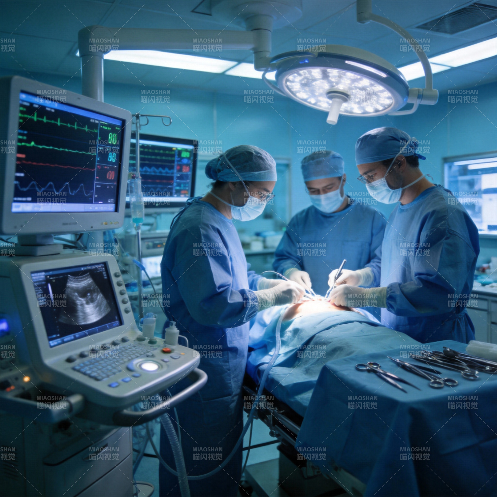 手术室中的专注时刻图片
