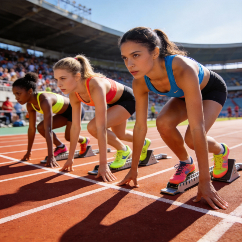 起跑线上的竞技瞬间图片