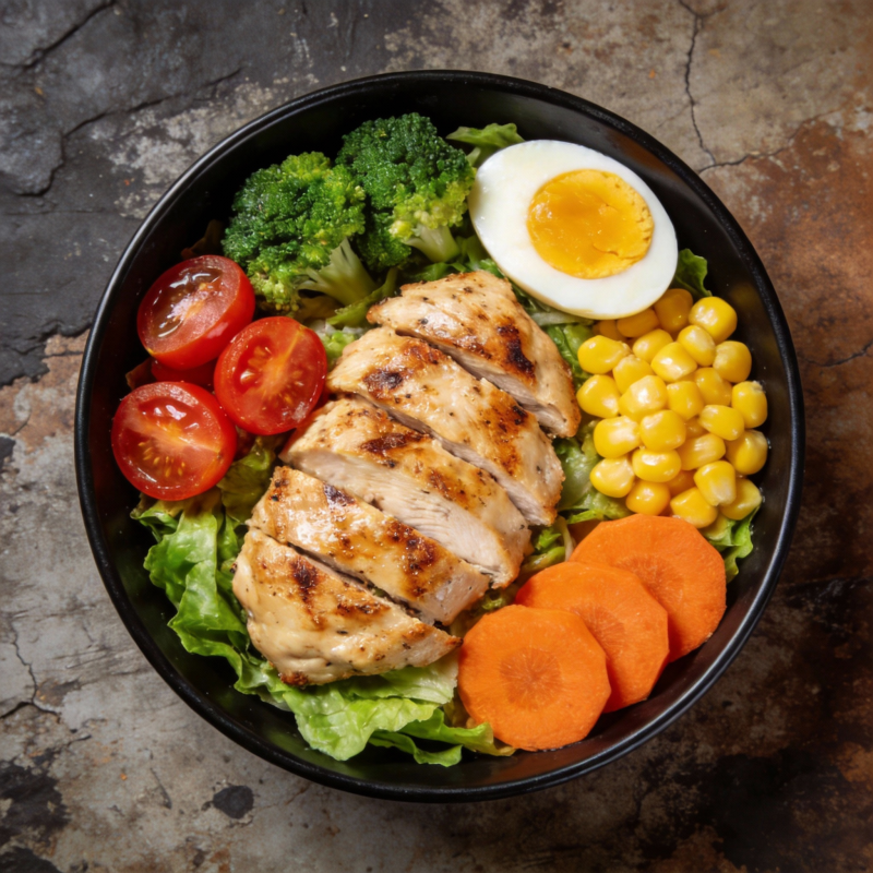 健康鸡胸沙拉碗图片