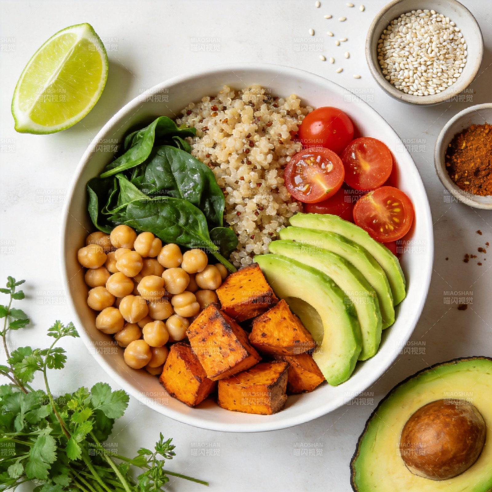 健康素食碗图片
