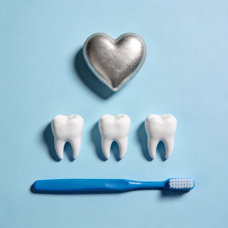 爱心牙齿与牙刷图片