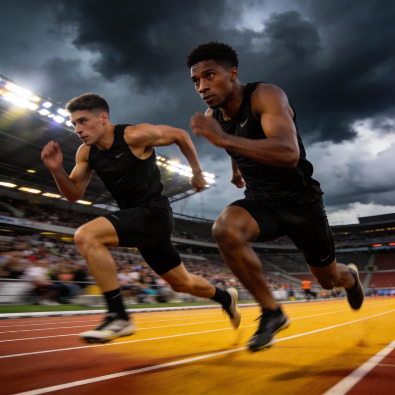 百米冲刺对决图片