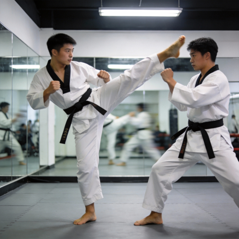 跆拳道对练图片