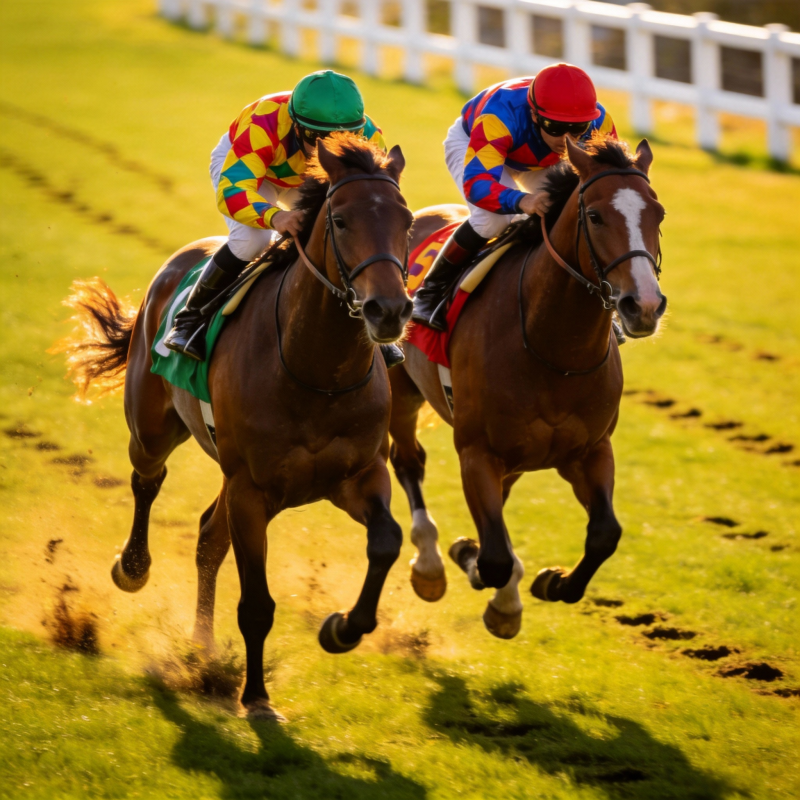 赛马激烈竞速图片