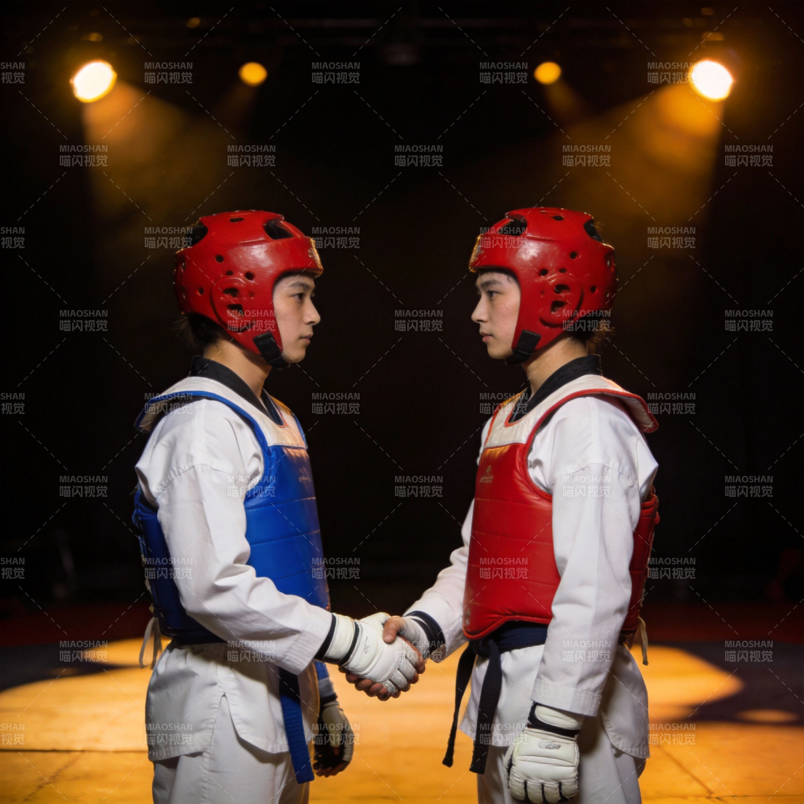 跆拳道对决瞬间图片