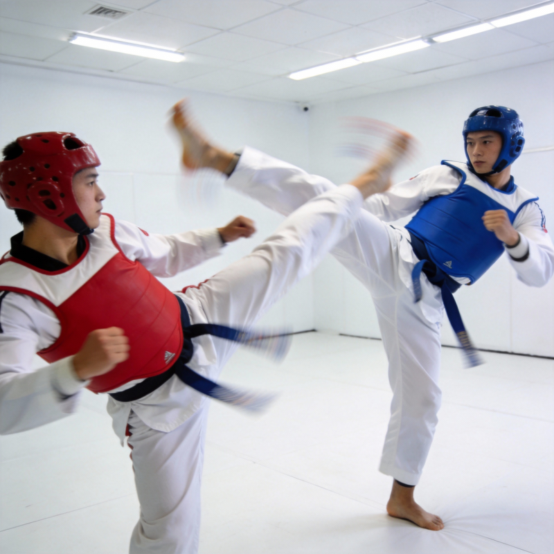 跆拳道对决瞬间图片