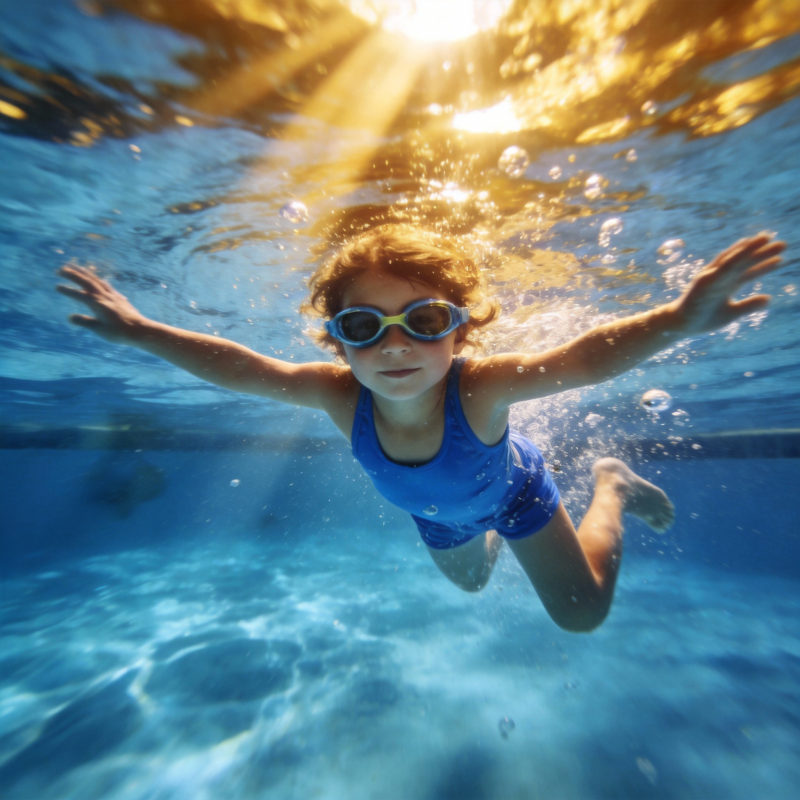 水下畅游的小女孩图片