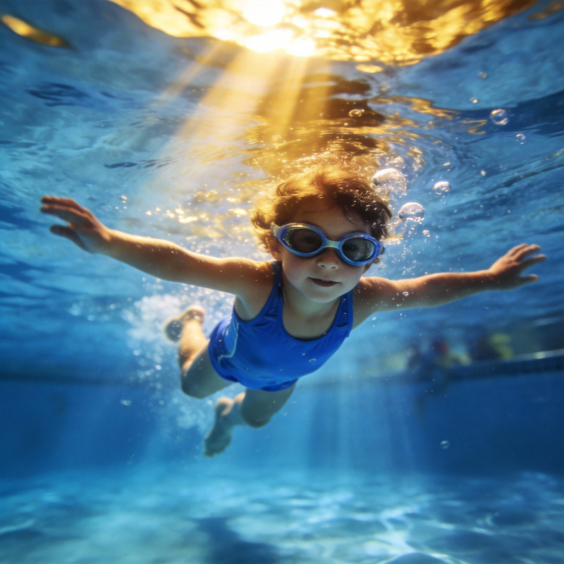 水下畅游的小女孩图片