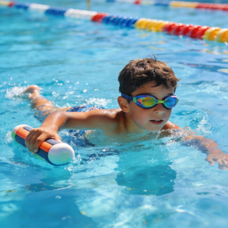 泳池里的小泳者图片