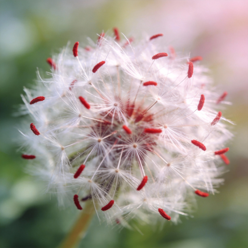 蒲公英的红色种子图片